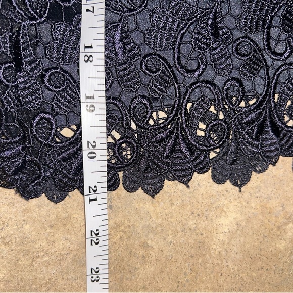 Navy crochet lace overlay skirt; dressy satin lined - Picture 8 of 8